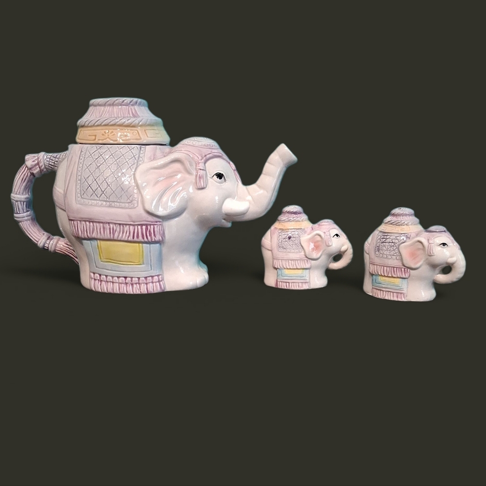 Elephant Decorative Ceramic Tea Set - Multicolor
